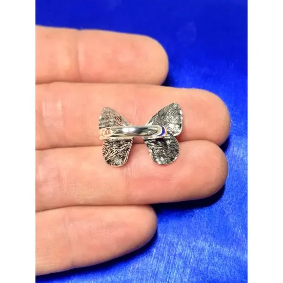 Sterling Silver Adjustable Butterfly Wing Ring